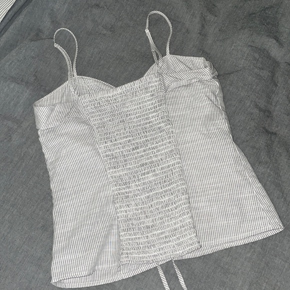 Leith striped lace up tank top - Picture 3 of 3